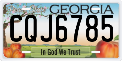 GA license plate CQJ6785