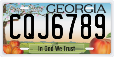 GA license plate CQJ6789