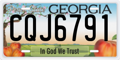 GA license plate CQJ6791