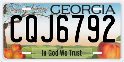 GA license plate CQJ6792
