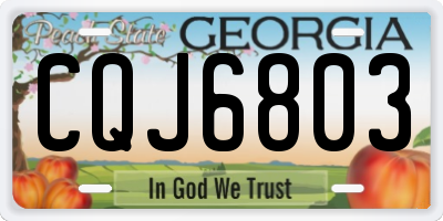 GA license plate CQJ6803