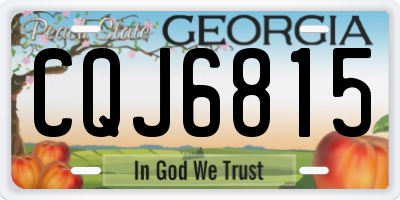 GA license plate CQJ6815