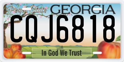 GA license plate CQJ6818