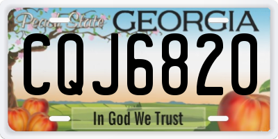 GA license plate CQJ6820