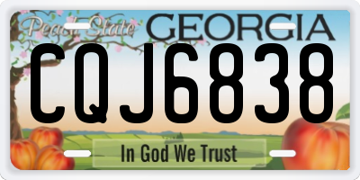 GA license plate CQJ6838
