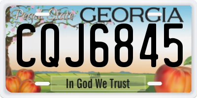 GA license plate CQJ6845