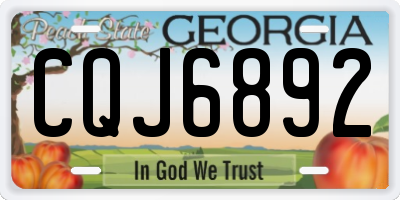 GA license plate CQJ6892