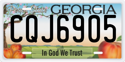 GA license plate CQJ6905