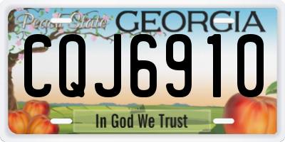 GA license plate CQJ6910