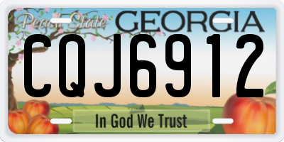 GA license plate CQJ6912