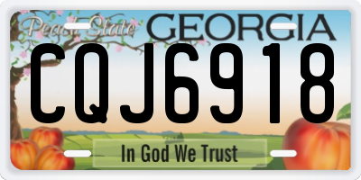 GA license plate CQJ6918