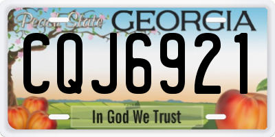 GA license plate CQJ6921