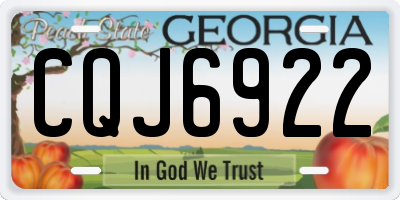 GA license plate CQJ6922