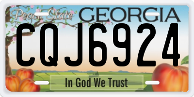 GA license plate CQJ6924