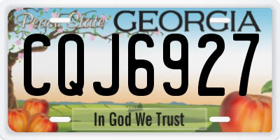 GA license plate CQJ6927
