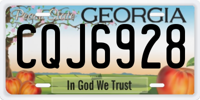 GA license plate CQJ6928