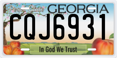 GA license plate CQJ6931