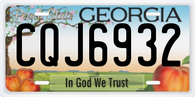 GA license plate CQJ6932