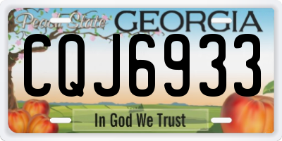 GA license plate CQJ6933