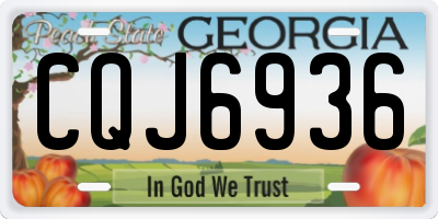 GA license plate CQJ6936