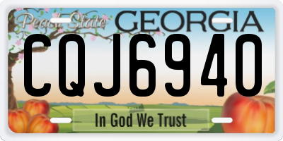 GA license plate CQJ6940