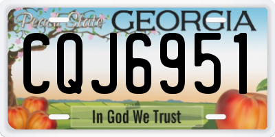 GA license plate CQJ6951