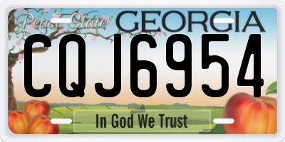 GA license plate CQJ6954