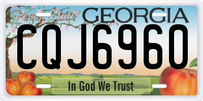 GA license plate CQJ6960