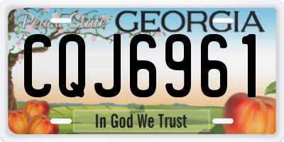 GA license plate CQJ6961