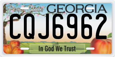 GA license plate CQJ6962