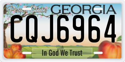 GA license plate CQJ6964