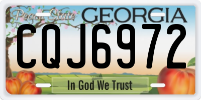 GA license plate CQJ6972