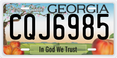 GA license plate CQJ6985