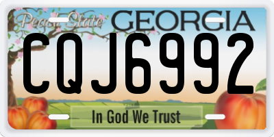 GA license plate CQJ6992