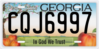 GA license plate CQJ6997