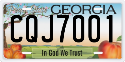 GA license plate CQJ7001