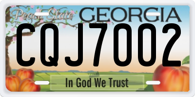 GA license plate CQJ7002