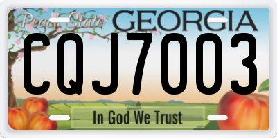 GA license plate CQJ7003