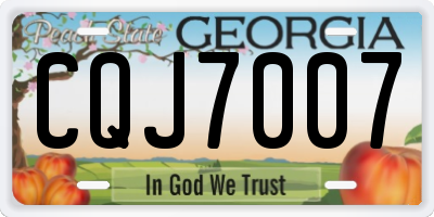 GA license plate CQJ7007