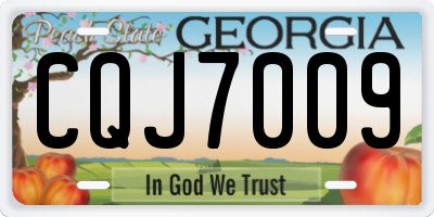 GA license plate CQJ7009