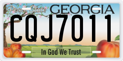 GA license plate CQJ7011