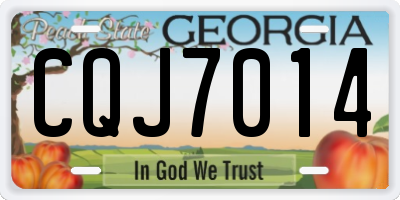 GA license plate CQJ7014