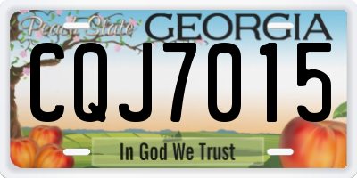 GA license plate CQJ7015