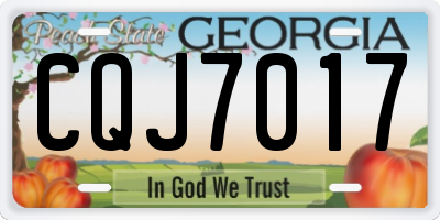 GA license plate CQJ7017