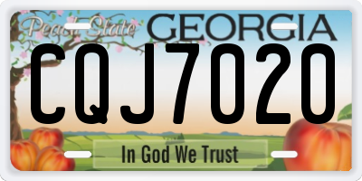 GA license plate CQJ7020