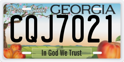 GA license plate CQJ7021