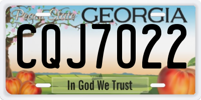 GA license plate CQJ7022