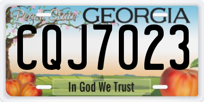 GA license plate CQJ7023