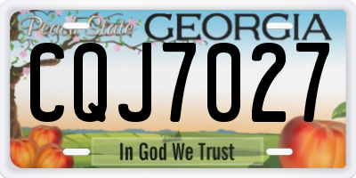 GA license plate CQJ7027