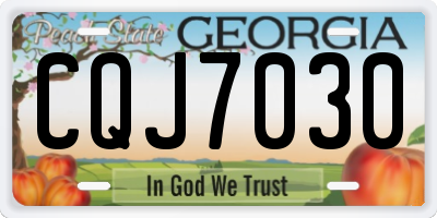 GA license plate CQJ7030